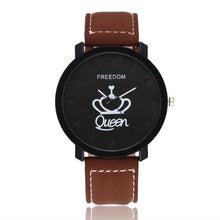 Load image into Gallery viewer, New Relogio Couples Watch King &amp; Queen Leather Quartz Watch Mens Ladies Fashion Sport Clock Men's Watches Women's Watches Gifts