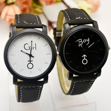Load image into Gallery viewer, Good Boy Harajuku Korean Fashion lovers quzrtz watch Street Boys And Girls, My Love Belt Black And White Couple Wristwatch